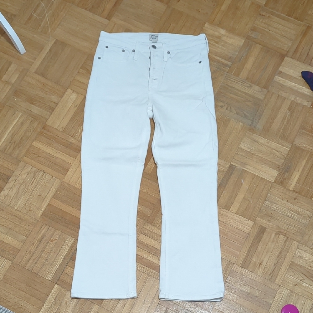 JCrew Women's White Billie Demi Boot Crop Jeans Size 28